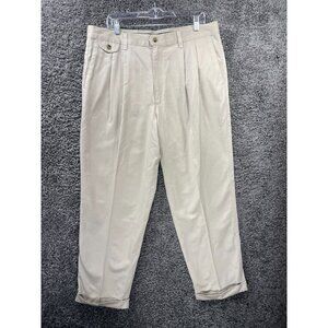 Dockers Dress Pants Mens 37 Waist Khaki Pleated Front Classic Formal Business